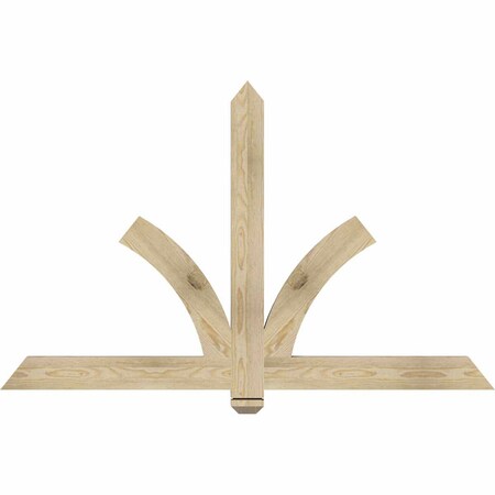 Ekena Millwork Redmond Rough Sawn Timber Gable Bracket, Douglas Fir, 60"W x 38"H x 2"D x 4"F, 15/12 Pitch GBW060X38X0204RED00RDF